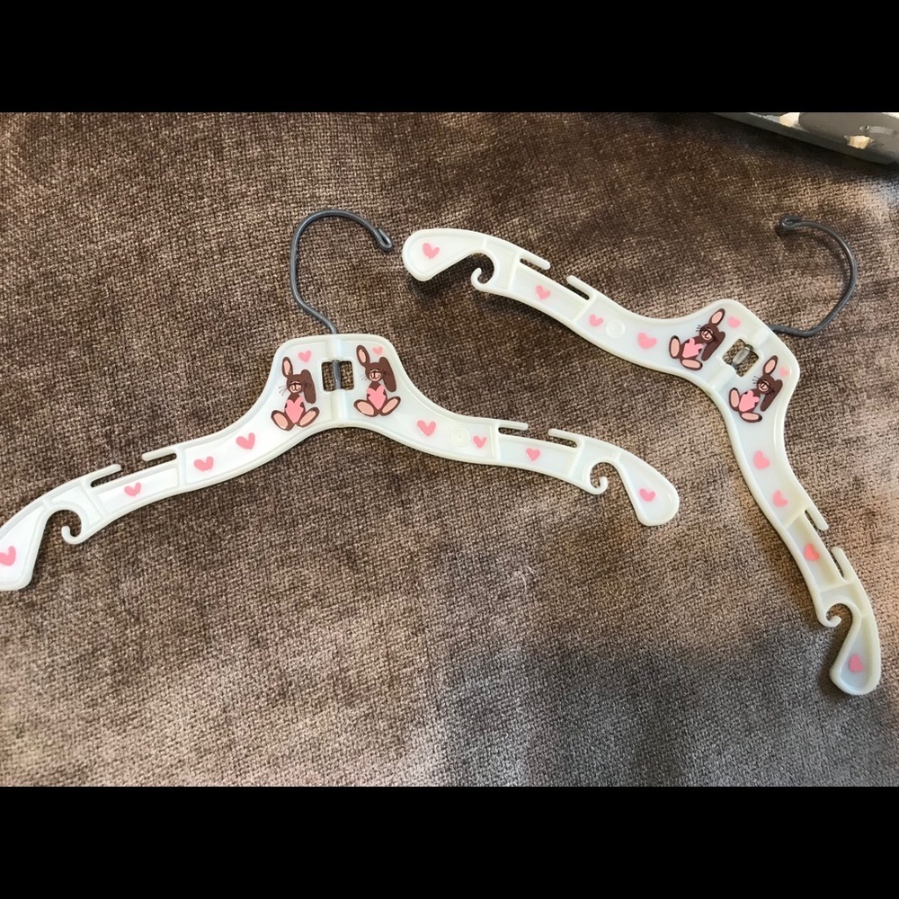 2 Bunny Painted Children's Clothing Hangers